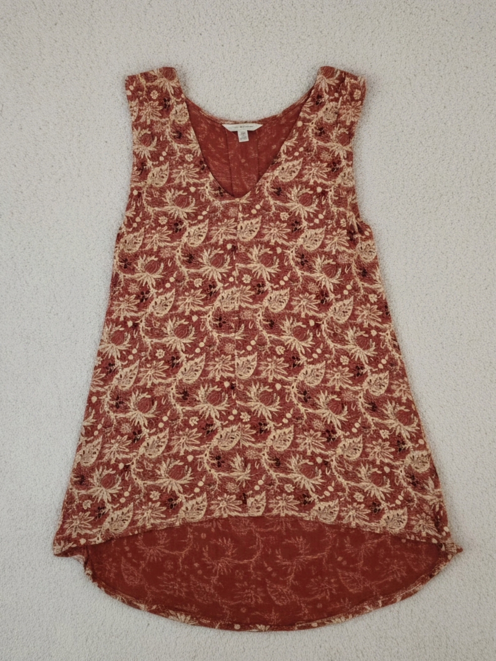 Lucky Brand Boho Floral Viscose High-Low Tank Top